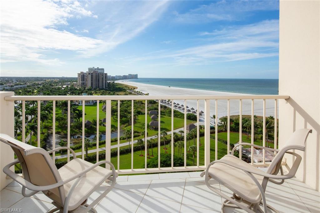 C.16449 Lovingly maintained and updated beach condo with panoramic view of the Gulf of Mexico and Marco Island's sandy six-mile crescent beach. Soft coastal design sold turnkey and thoughtfully put together to make your move a breeze. Impact glass for peace of mind. Beautifully updated kitchen includes granite and stainless appliances. Attention to detail with removal of popcorn ceiling and freshly painted. Dining allows for views of the Gulf while enjoying your favorite meal. Walk in closets in both large bedrooms. Friendly community offers clubhouse with full kitchen for your special events, large heated pool, fitness center, tennis and pickleball and grills for your favorite BBQ! Centrally located on the Island and within walking distance to shops and restaurants. Additional storage for your beach chairs and pool toys. Private boardwalk to beach. HOA includes most expenses and great value. Great time to make this your new place in paradise!