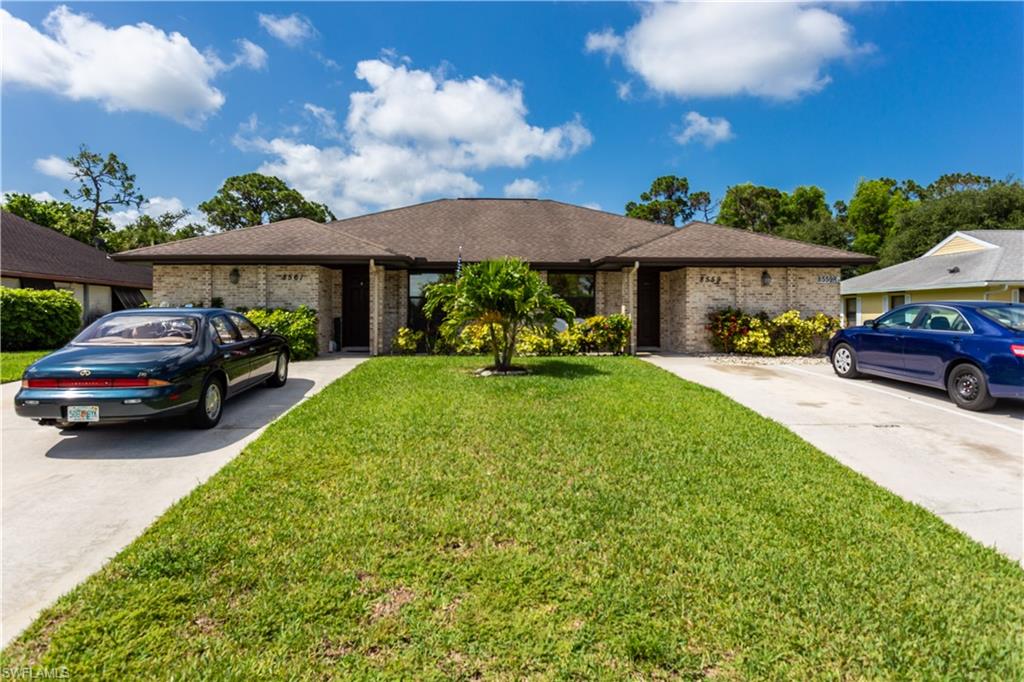 Bonita Springs Triplex in great area close to shopping, restaurants and not far from beach! 2473 sqft of living area 2 beds/2 baths each side both rented.  Mother in law suite in back with 1 bed 1 bath and kitchen rented. Large backyard with double driveway on each side and each unit has their own lanai. Renters are all in annual leases with $46,800 gross income!