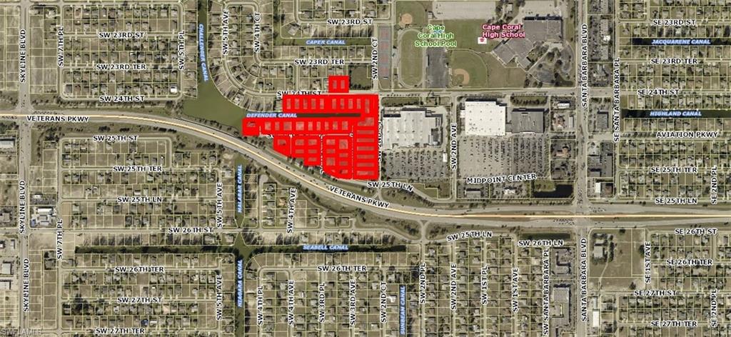 Veterans Plaza Phase III is a 15+/- acre parcel fronting Veterans Parkway just west of Lowes.  This parcel is a rare find in one of Southwest Florida's fastest growing cities as large commercial sites are at a premium.  This is an outstanding opportunity for a developer to purchase the last large parcel available for development in Cape Coral's central business hub.  this busy central Cape Coral commercial hub in Southwest Florida's fastest growing city.  The site is in a strategic location that is easily accessible to Cape Coral's most affluent demographic. The Seller has preliminary site plans for the property showing a 127,748 SF retail plaza along with 4 out-parcels that could hold approximately another 17,096 SF of retail, office, bank, or restaurant space.  City water, sewer, and irrigation are available.  Buyer to assume assessment balances at closing.