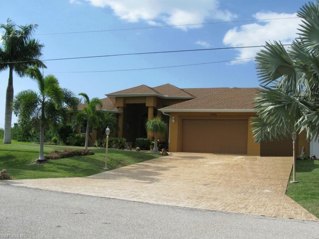 Built in 2003; original owners. This spacious 2548 sqft (under air) home in NW Cape Coral has 3 Bd/3Ba. Each bedroom has a full bathroom, plus one bedroom has separate sitting room. Open floor plan with Florida split bedrooms, Living room, Family Room, Dining Room, and Office/Den with built-in cabinets. Upgraded maple kitchen cabinets; solid surface counter tops; regular oven and built-in convection oven. A two panel pocket slider and 2-three panel pocket sliders open on to lanai providing large entertainment area. In-ground pool with new pool heater; 3 stall garage; stamped driveway; whole house R/O (reverse osmosis) system; newer AC; in-ground timer sprinkler system; mature landscaping; and much more. Short term tenant on a month to month basis.