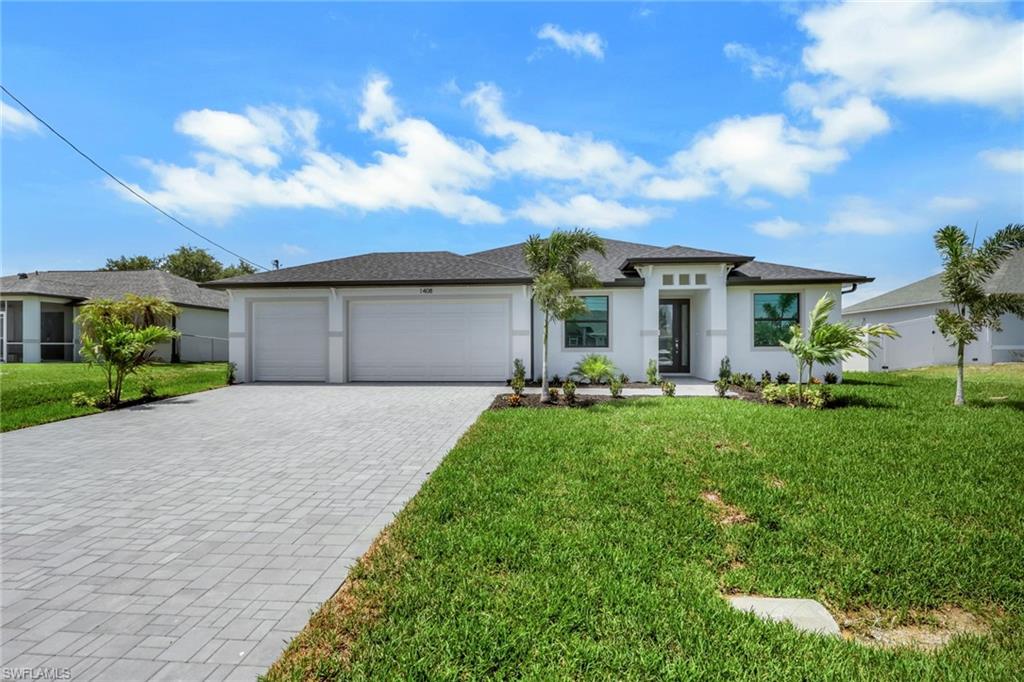 Welcome home! This stunning Hardwyn Signature model, an award-winning design, is now COMPLETED! This beautiful pool home offers 4 spacious bedrooms, 2 full baths, and a 3-car garage. Enjoy peace of mind with PGT hurricane-impact windows and doors—no shutters needed! Inside, you’ll find stylish tile flooring throughout, cozy carpet in the bedrooms, elegant tray ceilings, soft-close cabinetry, sleek quartz countertops, and stainless-steel appliances. The 8 ft doors add a touch of grandeur to every room. The master suite is a true retreat, featuring a tray ceiling, an oversized walk-in closet, dual sinks, and a luxurious separate tub and shower. Step outside to your private oasis: a 12x24 pool with an expansive 18x45 paver deck and waterfall, perfect for relaxing or entertaining. REAR SOUTHERN EXPOSURE! Spacious yard for kids and pets to roam! Plus, the garage boasts a durable epoxied floor with stylish flakes. This home comes with a 1-year builder warranty and is located in Flood Zone X, so no flood insurance is required. Inquire for more details! On city water and sewer.