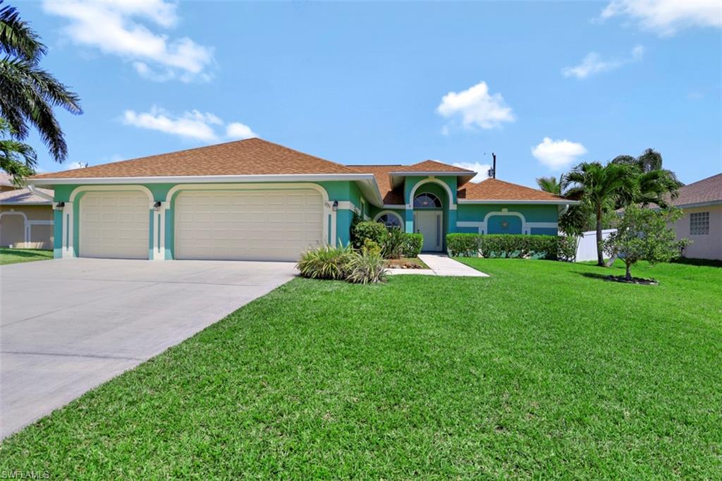Located in a sought-after SW Cape Coral neighborhood South of Beach Parkway. This almost 2,000 sq./ft. living area pool home features an open great room floor plan and 3-car garage. A new roof, pool cage, A/C, and exterior paint have all been done within the last 3 years. The split family floor plan includes a large master suite, spacious kitchen with breakfast nook, stainless steel appliances, and an indoor utility room. Assessments are IN and PAID!