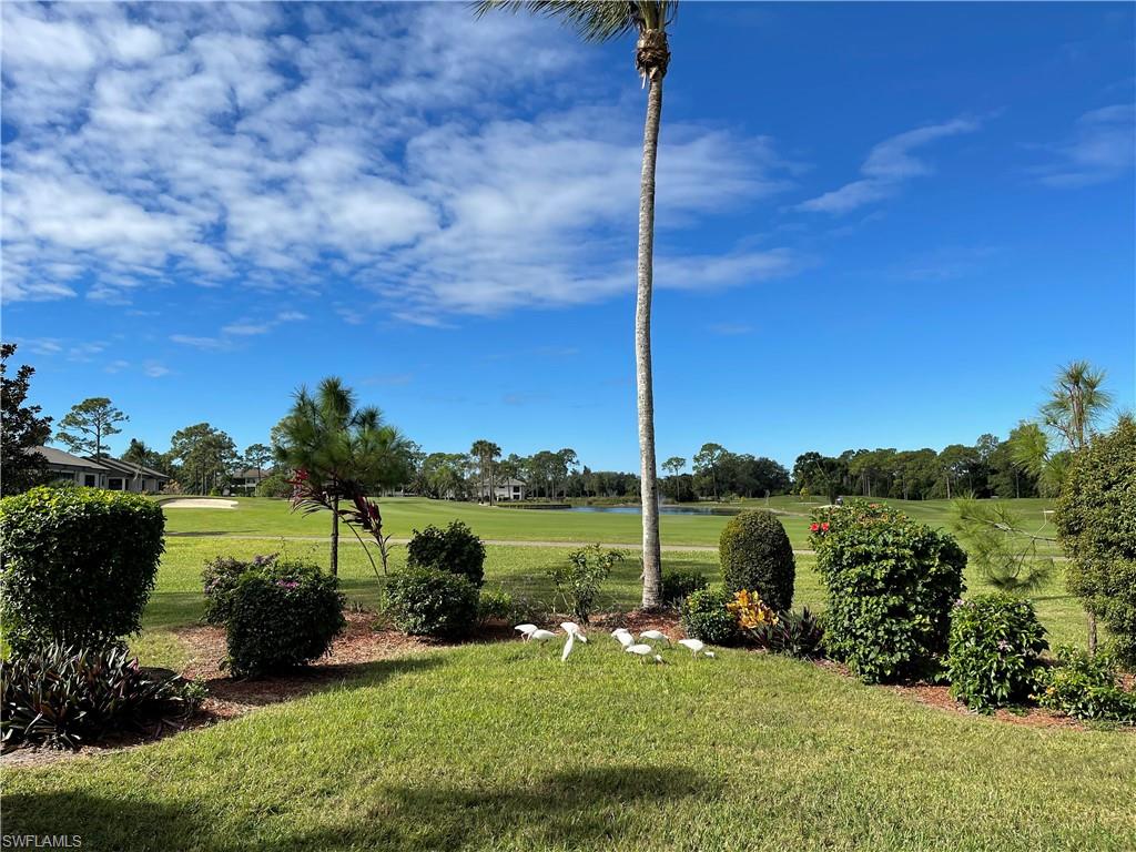 Great updated first floor 2 BR+den, 2 bath with unbelievable view for 1st floor of 18th hole.  Updates include NEW Kitchen with quartz call Joel luxury vinyl plank flooring and Turnkey even the golf cart.  All this in the BEST golf value community in SW Florida, golf course is fun to play and challenging for all level of golfers, always meticulously maintained. Optional golf membership $1,500 per year, own your cart with no trail fees. Play as much golf as you like even in the height of season. Golf cart parking at your front door included!! Hideaway CC offers all the amenities to live the Florida lifestyle, golf, tennis, fitness, clubhouse with full service restaurant and DRINKS and tons of social activities! Convenient to everything in Fort Myers, beach, shopping, restaurants, baseball and airport.