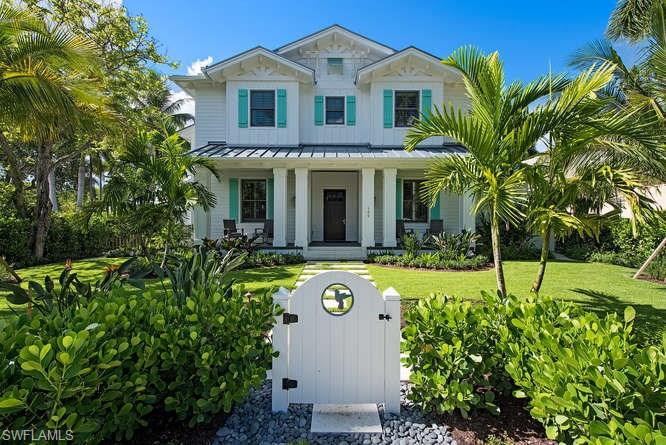 Newly Constructed stunning beach cottage located just steps to the renowned sugar sand beaches of the Gulf of Mexico. Centrally located close to the Cultural District of 3rd St. S. and World renowned shopping and dining on 5th Ave S. This thoughtfully designed home features a great room concept with the chef's kitchen open to the dining and living space that is perfect for entertaining.  The large master suite is located on the ground level and features a spacious master bath featuring a walk in closet.  The outdoor living space features a large pool and spa with a outdoor dining area and outdoor kitchen.  This residence even has a guest cabana!  The second floor features three bedrooms each with its own en-suite bath, one bedroom is separate from the other two with a dedicated stair case that makes a perfect in law-suite, a large open air balcony and a generously sized recreation room.  This home has a three car garage with alley access. This residence is the perfect sublime escape sure to enchant your family and friends.