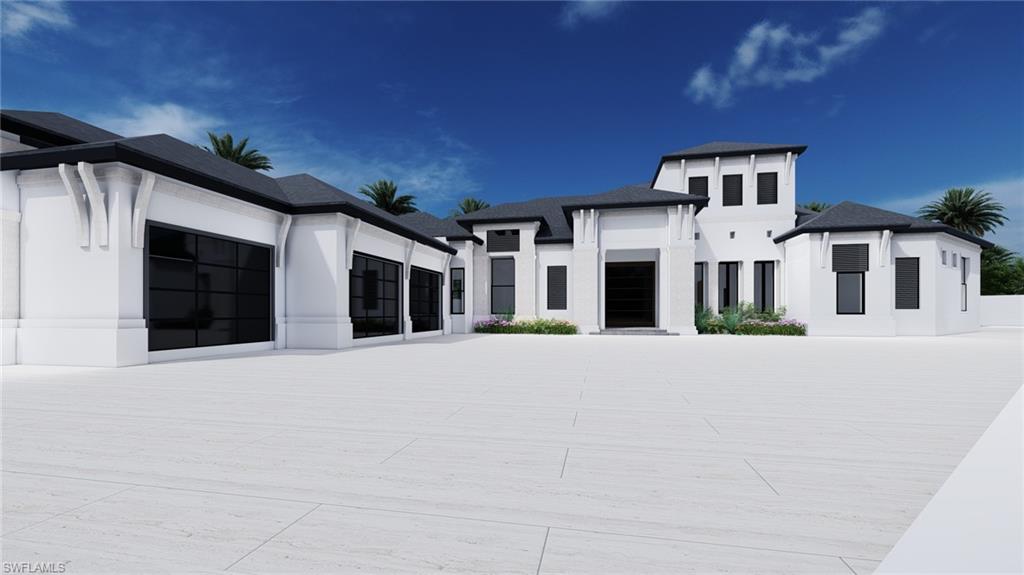 A stunning Estate Home by LUX DEVELOPMENT GROUP. Modern New Construction designed around one of Cape Coral's best waterfront lots with wide intersecting canal views on the Bimini from a .37-acre peninsula lot that feels like a private island! A single-story 4,000 SF estate with 4 Suites, 6 Baths [4/2] and oversized 3 car garage. Both an entertainers dream and private waterfront Oasis. Luxurious features range from modern impact glass garage doors, PIVOT entry doors, 24x48 Italian porcelain floors & unique designer coffered ceilings in the living room, kitchen, and bedrooms. 800 SF living room overlooks the Bimini & boats going by. Kitchen with 10x10 island, 48” sink, Thermador appliances, and walk-in pantry. Owner's suite w/coffered ceilings & seating area overlooking the water. A resort style master bathroom with 2 walk-in closets and his & her restrooms w/ TOTO Smart Toilets. Each bedroom is a suite featuring a full bath & closet. Custom designed pool built around the waterway with an 8-person spa, sun shelf, swim up bar, sunken firepit, marble pool deck, and chef's outdoor kitchen! Relax & watch TV poolside in the “Cabana”.  Newer Seawall w/ raised bulkhead & Captain’s Walk.