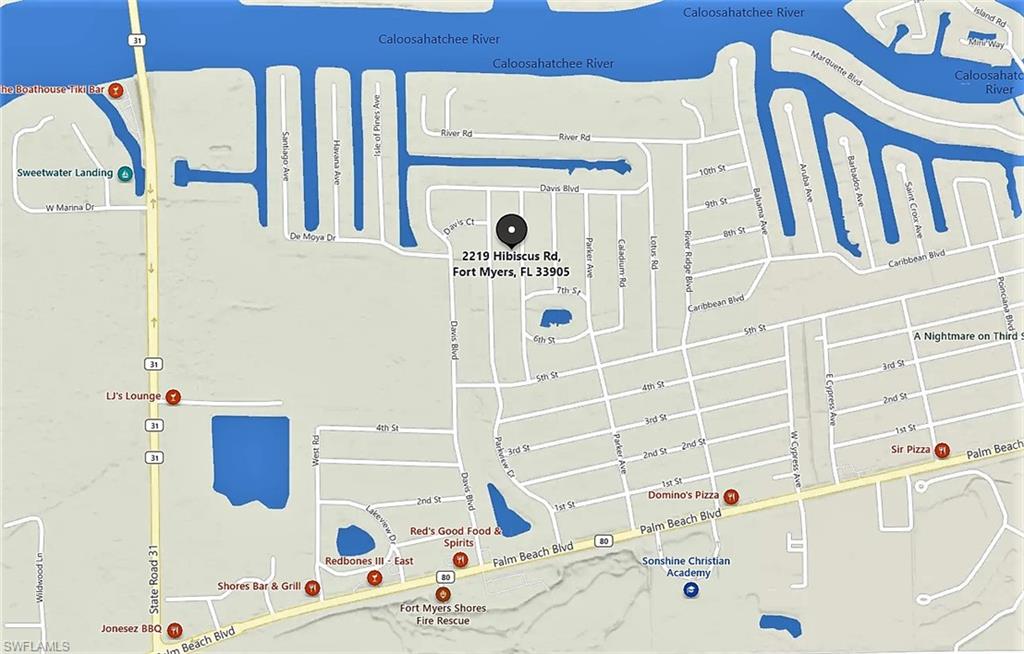 Nice cleared 3 lot building site approximately 120 ft wide by 120 ft deep located in Fort Myers Shores with Western exposure and central water & sewer.  Great location close to downtown Ft. Myers, the Caloosahatchee River and with convenient access to Palm Beach Blvd and I-75.  Off the beaten path but centrally located.