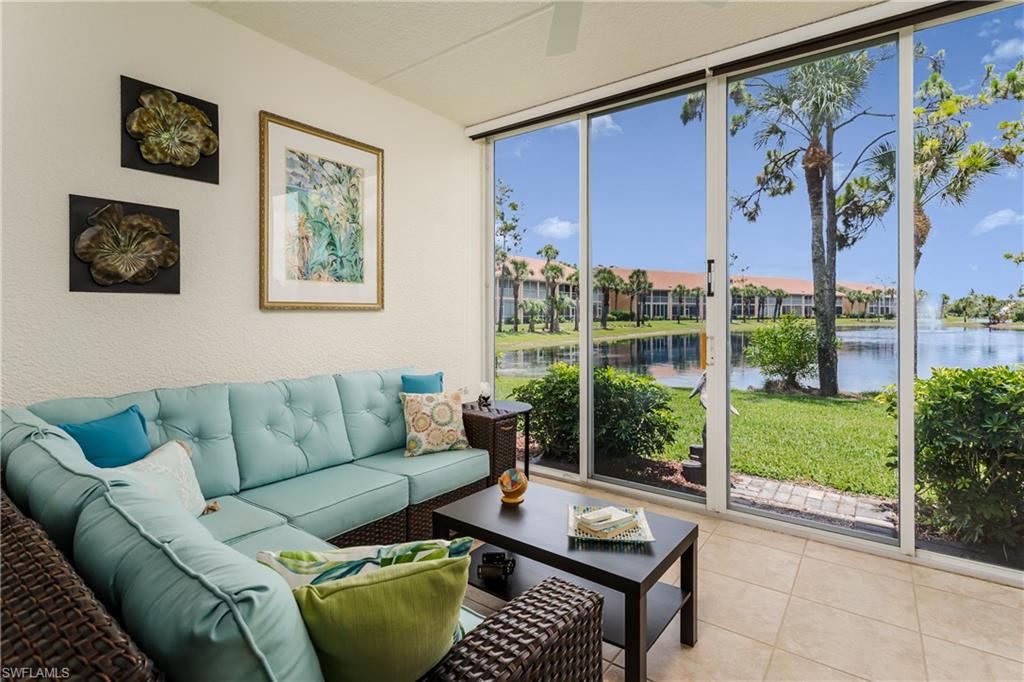 DON'T MISS THIS OPPORTUNITY TO OWN A FIRST FLOOR CONDO IN THE MAGNIFICENT GATED COMMUNITY OF THE FALLING WATERS BEACH RESORT...THIS UNIT LOCATION HAS AN AMAZING LONG LAKE & TROPICAL VIEW WITH BOTH WATERFALL VACANO & BEAUTIFUL FOUNTAINS...YOUR LARGE 300 SQ FT LANAI IS ENCLOSED FOR MUCH ADDED LIVING AREA UNDER A/C PLUS TALL GLASS SLIDERS GIVE YOU A SPECTACULAR VIEW & KEEPS YOU PROTECTED FROM BAD WEATHER!! THIS 2BR/2B WITH A DETACHED GARAGE CONDO HAS BOTH AN OPEN FLOOR PLAN & VOLUME CEILINGS...IMPACT WINDOWS ADDED TO THE KITCHEN & QUEST BEDROOM. TILE ROOF JUST A FEW YEARS OLD. A/C 4 YEARS...GREAT LAUNDRY ROOM WITH UTILITY SINK & STORAGE...HOME OF THE FAMOUS LAZY RIVER POOL, YOU WILL FEEL LIKE YOU LIVE IN A RESORT EVERY DAY!! IN SEASON MANY ACTIVITIES, BOCCE, PICKLEBALL, CLUBHOUSE PARTIES, BINGO JUST TO NAME A FEW! ALL WAITING FOR YOU TO JOIN THE FUN!! LOCATED EQUAL DISTANCE TO BOTH MARCO ISLAND & DOWNTOWN NAPLES FOR AMAZING DINING, SHOPPING, BOATING OR JUST RELAXING ON THEIR WHITE SAND BEACHES!! PARADISE IS WAITING FOR YOU...