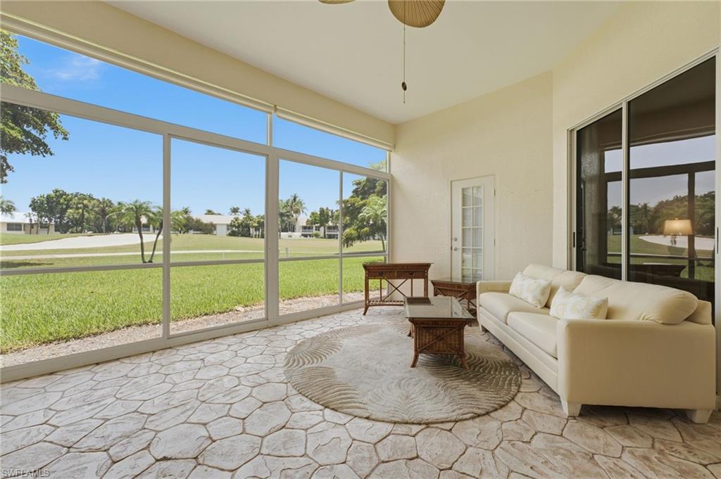 Experience effortless Florida luxury in this impeccably maintained, turnkey-furnished residence, ideally situated on a quiet street with convenient access to Gulf Harbour's south gate. Located in the desirable Crescent Cove neighborhood, this exceptional home enjoys one of the community's greatest values with the lowest HOA fees in all of Gulf Harbour—just $800 per quarter—while offering a picturesque, walkable setting with beautifully maintained sidewalks perfect for morning strolls or evening golf cart rides.

Thoughtfully updated for years of worry-free living, this exceptional residence features a new roof (2023), new A/C (2022), new Samsung washer (2024), new hot water heater, new gutters, new garbage disposal, freshly painted interior and exterior, and new Toto comfort-height toilets.

Designed to embrace natural light, this desirable single-story ranch home offers 3 spacious bedrooms, 2 beautifully appointed bathrooms, and 1,648 square feet of inviting living space enhanced by soaring ceilings, elegant crown molding, and custom Hunter Douglas window treatments. The well-appointed kitchen blends timeless style with everyday functionality, showcasing abundant shaker-style cabinetry, gleaming granite countertops, a tumbled marble backsplash, a built-in planning desk, white appliances, and a sun-filled breakfast nook perfect for enjoying your morning coffee.

The expansive great room flows seamlessly into the oversized plexiglass-enclosed Florida room, where sliding panels open to welcome refreshing Gulf breezes while framing tranquil views of the lush 7th fairway. Whether entertaining guests or enjoying a peaceful afternoon, this inviting space offers the perfect backdrop for the Southwest Florida lifestyle.

Privately tucked away, the primary suite serves as a relaxing retreat with direct access to the lanai, an oversized walk-in closet, and a spa-inspired ensuite bath featuring dual comfort-height vanities with custom mirrors, a soaking tub, a separate walk-in shower with updated fixtures, and private access to the outdoor living area. Two generously sized guest bedrooms are thoughtfully positioned on the opposite side of the home, providing privacy for family and visitors, while the guest bath offers a convenient tub and shower combination.

The spacious backyard offers ample room to create the custom pool of your dreams, and complete hurricane protection with panels provides added peace of mind throughout every season.

A Sports Membership is available with the purchase of this exceptional home, providing immediate access to Gulf Harbour's outstanding lifestyle amenities, including championship golf, a world-class marina, tennis, fitness and wellness center, waterfront dining, and an active year-round social calendar.