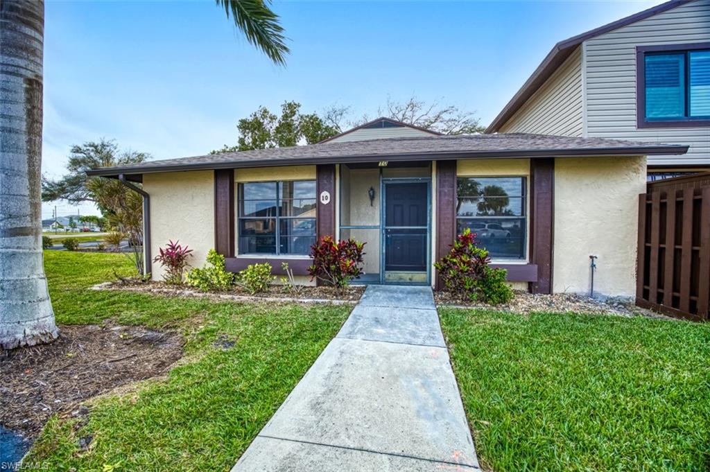 WELCOME HOME.. You wont want to miss this charming 2 bedroom 2 bathroom with custom updates in the Court Yards of Cape Coral Community. This unit features a bright and and open floor plan with new luxury vinyl flooring throughout, updated kitchen, and bathrooms that will be sure to impress you. The master bedroom is spacious with a walk-in closet. Expand your living space to the enclosed Florida room for another entertaining spot that's conveniently located across from the community pool. Your fenced in rear patio allows for outdoor grilling and offers a storage closet. The Court Yards Community has a community center with billiards, shuffleboard, pool, and lots of community events. You will also be conveniently located near the Cape Coral hospital along with shopping , dinning, live entertainment, and a short drive to our award winning beaches. Call to schedule your showing today!