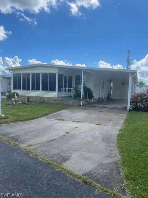Great open floor plan with lots of room in this well cared for home. This home comes completely furnished including dishes, towels, sheets, bikes, etc.  You can just move right in and enjoy the Florida lifestyle and all the amenities this 55+Community has. This 2 bedroom, 2 bath home has plenty of space and storage with an extra storage shed in the carport area, complete with laundry area. Sit on your screened in lanai and enjoy morning coffee or afternoon beverages.  The kitchen has a breakfast bar and there is also a separate dining room.  The living room is very large and open and the layout is perfect for entertaining.  This is one that you should put at the top of your list of "must see" homes.  You will not be disappointed.  You will also receive a certificate with the purchase of this home which will make your monthly fees low!  Also the AC is only 2 years old and the metal roof is recoated every 3 years.  This has been nicely maintained and could be your carefree home! Come see it today!