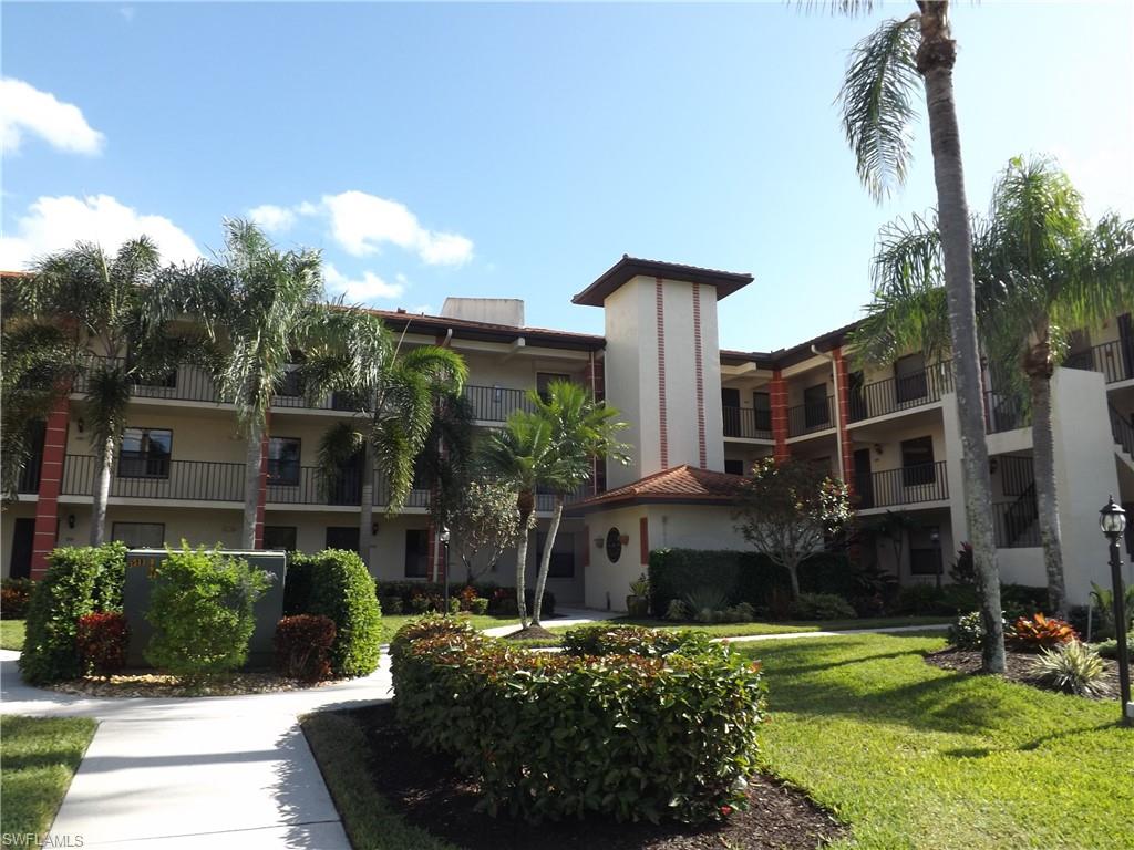 Come and live the active Florida lifestyle in this perfectly located 2 bedroom/ 2 bath condo overlooking the golf course and lake. This condo is a desirable third floor unit with an elevator, lots of natural light, very neat, clean and move-in ready.  A fresh look with the engineered floor throughout and acrylic slider on the lanai.  Enjoy the lanai in the morning with your coffee or afternoon sunsets with your favorite beverage. The roof has been replaced on these units as well as on the carports. Steps to the community pool, tennis courts, grill and gazebo. Walking distance to the golf & tennis facilities and restaurant. Kelly Greens is a bundled community, financially stable with amenities that include a Gordon Lewis designed championship 18-hole golf course, short game practice area, 4 Har-Tru tennis courts, full-service restaurant and bar, 5 miles of sidewalks, and an activity director. Only minutes to Sanibel & Ft Myers Beach, close to great shopping & dining. Call today to schedule an appointment. The assessment for building repairs and painting will be paid by the current owner.