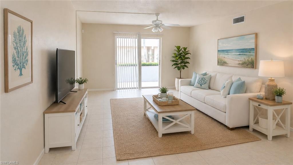 Welcome to affordable Florida living in this spacious first-floor end-unit condo located in a desirable 55+ community in Lehigh Acres. Offering 2 bedrooms, 2 bathrooms, and over 1,000 square feet of living space, this well-maintained home is perfect for a first-time home buyer, seasonal resident, or investor seeking strong value and low-maintenance living. Inside, you'll find a bright and open layout with tile flooring throughout the main living areas and carpet in the bedrooms for added comfort. The oversized primary suite features two closets and a private bath, providing excellent storage and functionality. Enjoy peace of mind with a newer A/C system and newer water heater already in place. Relax year-round on the screened lanai overlooking the community grounds, or take advantage of the community pool just steps away. As a first-floor end unit, this condo offers added privacy, abundant natural light, and convenient no-stair access. Conveniently located near shopping, dining, medical facilities, and major roadways, this property offers an excellent opportunity to enjoy the Southwest Florida lifestyle at an affordable price point. Whether you're looking for a seasonal retreat, investment opportunity, or full-time residence, this condo offers comfort, convenience, and outstanding value. Schedule your private showing today. Home is Virtually Staged
