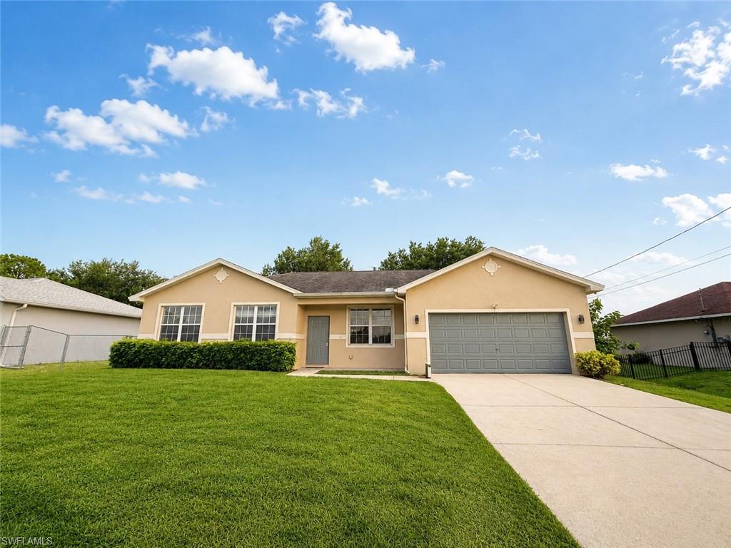 Here’s a clean Zillow-style draft with no bullets:

Welcome to this clean and spacious 3 bedroom, 2 bathroom home in Lehigh Acres featuring tile flooring throughout, fresh neutral interior paint, and a bright open layout. The home offers a comfortable living and dining area, a functional kitchen with white cabinetry, granite countertops, and plenty of cabinet space, plus ceiling fans throughout the main living spaces and bedrooms. The split bedroom layout provides good privacy, while the primary suite includes its own bathroom and closet space. Additional features include an interior laundry room, attached two-car garage, and a screened lanai overlooking the backyard. Conveniently located in Southwest Lehigh Acres with easy access to SR-82, Gunnery Rd, shopping, schools, and Fort Myers.

This home is move-in ready and offers a great combination of space, convenience, and value.