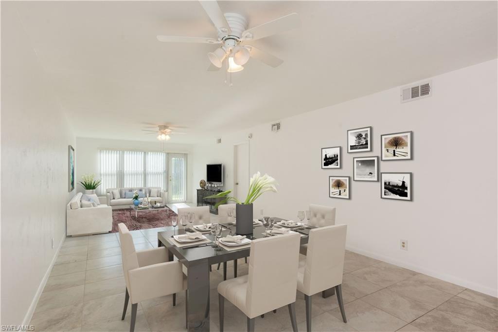 Great Location!! First floor 2 bedroom 2 bath condo with your parking spot just steps away from your lanai. Freshly painted, tile throughout, new blinds, screen lanai and impact windows. Winterpark allows you to enjoy the active Florida Lifestyle in a resort style community without the high association fees. Just minutes from downtown Naples, shopping, dining and white sandy beaches. The main photo on this condo has been virtually staged.