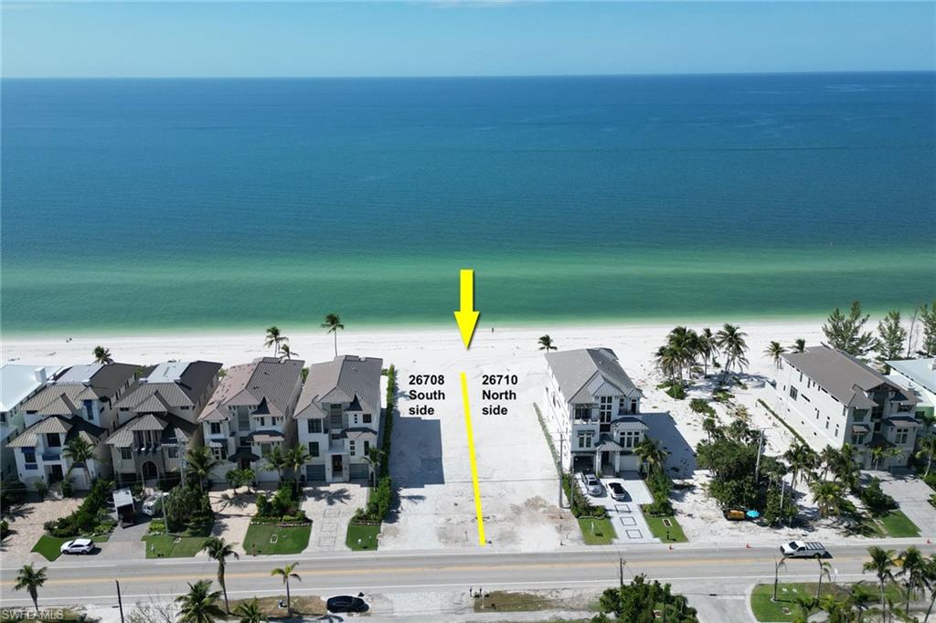 Seize this rare chance to own a direct beachfront lot on highly sought-after Bonita Beach. The adjacent parcel (26710 Hickory Blvd) is also listed for sale, allowing for a double lot purchase providing endless possibilities for your dream home or investment. This lot is the embodiment of "location, location, location." With its immediate proximity to the beach, it offers an unrivaled experience where your backyard extends to the pristine white sands and azure waters of the Gulf of Mexico. This lot is a canvas for your imagination, where you can design and build the beachfront residence you've always envisioned. Live the island lifestyle you've always desired, with the beach as your backyard.  In addition, the Multi Complex 26701/703 and 26707/709 Hickory located directly across the street is also for sale and a once in a lifetime opportunity for a beach and Bay ownership.