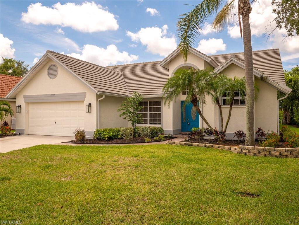Welcome to Waterford Village in beautiful Gateway. 3 bedrooms, 3 bath pool home with 1790 square feet of living area. Upon entry, open floor plan with format living and dining rooms, a lovely kitchen with wood cabinets, granite counter and stainless appliances, plus large family room, all leading out to covered lanai and screened heated swimming pool. master suite offers two closets and bath with separate shower.