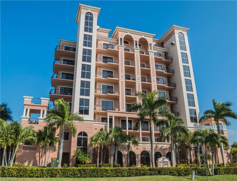 Exceptional 3-bedroom plus den, 3.5-bath residence offering over 3,000 square feet under air with soaring 10-foot ceilings. One of only 15 private residences in the building, this luxurious property includes private elevator service, a 2-car garage, and boat dock #3. Enjoy spectacular evening sunsets from the expansive balcony overlooking the bay with views extending to the Gulf. The Bellagio Grande is a gated waterfront community featuring resort-style amenities including a pool, spa, outdoor summer kitchen, exercise club, social room, deeded beach access, and private elevators. The building has been beautifully updated with refreshed common areas, pool and pool deck, windows, railings, and exterior improvements, giving the community a fresh and modern feel throughout. Enjoy unobstructed Gulf views just steps from the beach. Beautifully maintained and designed for privacy and comfort, this residence offers the perfect blend of luxury waterfront living and beachside convenience. Information contained herein deemed reliable but not guaranteed.