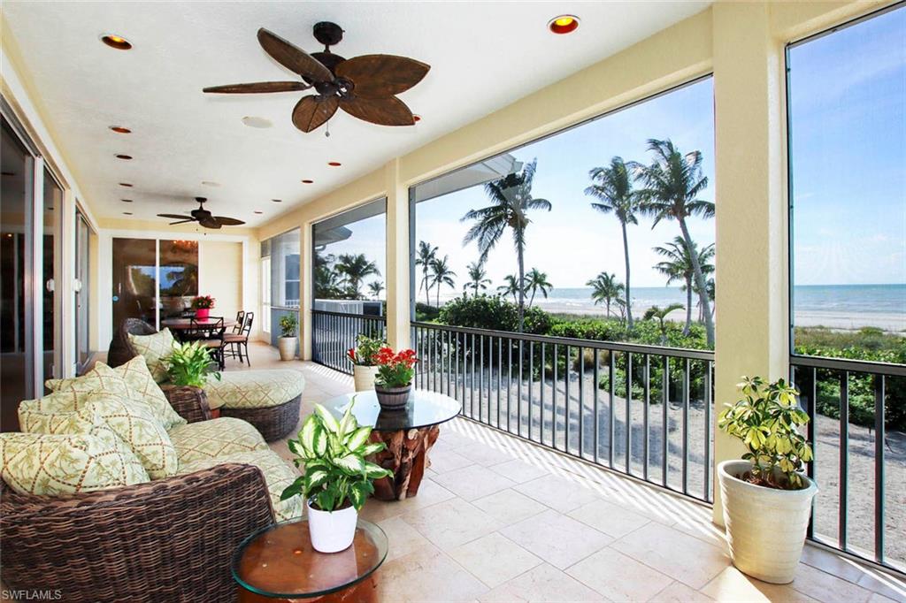 THIS VIEW FROM YOUR 75 X 12 FOOT SCEENED LANAI SAYS IT ALL! Spacious three bedroom three and a half bath Gulffront elevated home with private beach access is truly one of Sanibel’s finest and ready for immediate occupancy.  Just steps from Sanibel’s world-renowned white powdered sand beach, this prime location is known as one of the most prolific turtle nesting sites on the Island.       Two story great room is ideal for entertaining guests or family and offers unparalleled breathtaking Gulf views.  The kitchen features high end appliances sure to make cooking a dream. The intimate 3rd floor master bedroom has its own private lanai perfect for enjoying spectacular sunrises and magical sunsets.  Master bath features a relaxing jetted tub and dual sinks and large walk in closet.  Both guest bedrooms are en suite for maximum privacy for guests.  Screened pool and spa make relaxing after a day of surf and sand easy and enjoyable. Elevator allows access to all three floors. This secluded gem has plenty of space for the toys as well with an oversized split two car garage. This is a once in a lifetime opportunity to own a unique and elegant Sanibel Island retreat.