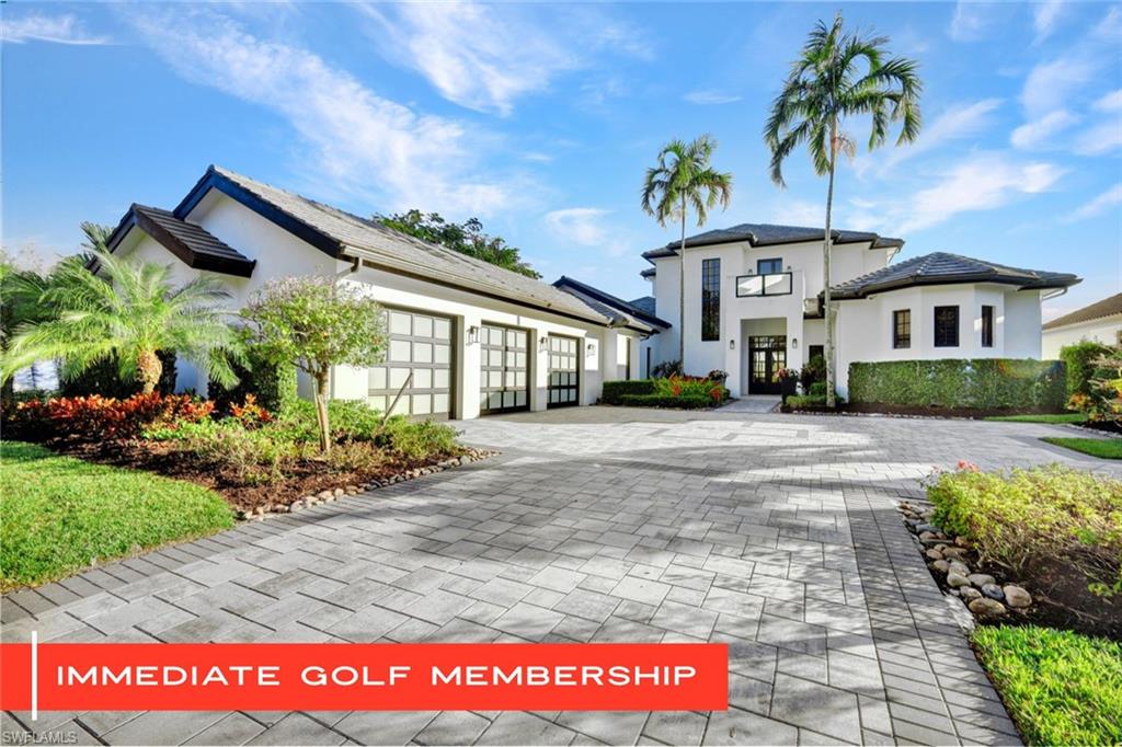 IMMEDIATE GOLF MEMBERSHIP!!! Nestled in the prestigious Talis Park community, this luxurious residence features five bedrooms, five-and-a-half bathrooms, including a private casita. This home is equipped with two generators, a high-end security system, and a Control 4 smart home system. The design includes a spacious great room, a kitchen with dual islands, a formal dining room, and a wet bar. The second floor hosts a game room and lounge, leading to a terrace with panoramic views of hole 13 which is a par 3. The home’s interior, designed by Design West, exudes sophistication with light white oak hardwood floors laid at an angle. Its contemporary style merges metallic finishes with natural elements and linen wall coverings. The color scheme features various shades of gray, enhanced by steel, navy blue, taupe, ivory, and alabaster accents, mirroring Talis Park's elegance.This residence offers a blend of luxury, comfort, and peace of mind in one of the most exclusive communities. Talis Park is known for its luxury lifestyle, complete with a championship golf course, a modern fitness center, and a lively clubhouse.