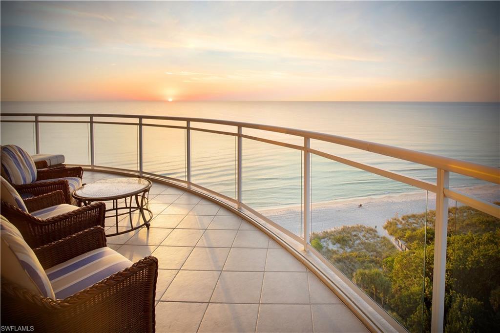 Beachfront bliss with awe-inspiring views of the Naples coastline. This exquisitely crafted 4389 SQFT 3-bdrm, 3.5-bath home, with expanses of glass that capitalize on spectacular views of the sand, blue sky, & Gulf. Designed for quintessential indoor-outdoor living,  with a curved 670 SQFT lanai to experience unobstructed vistas and sunsets. Thoughtful design & attention to detail are throughout this Renee Gaddis interiors custom home, offers extensive millwork, built-in wet bar & the finest finishes with natural light that pours into the expansive living space. Top-of-the-line open chef’s kitchen appointed with the finest custom cabinetry, & professional-grade appliances.   Natural gas cooktop with additional refrigeration located in the extremely large butler’s pantry.  The large master suite features custom  built-ins and the perfect view. A dressing room/walk-in closet, & a luxurious bath that likens an upscale spa.  Two additional large guest en-suites.  Moraya Bay residents enjoy unparalleled, extensive amenities, include a 24-hour doorman, concierge, private beach club, state of the art fitness center. It's your new home within a five star resort