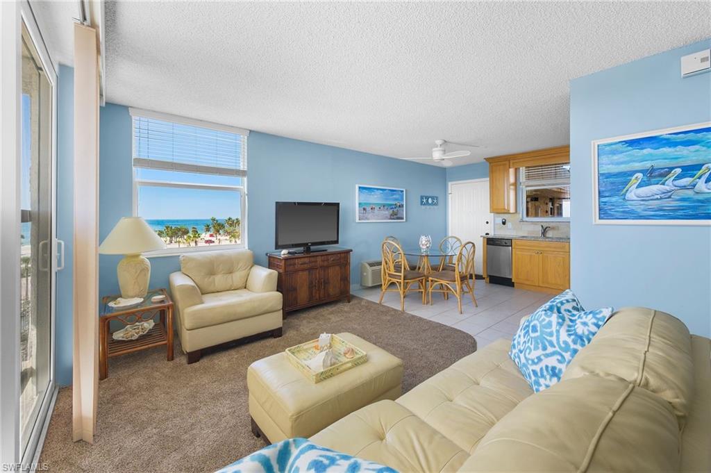 A savvy buy for an investor who thinks ahead! Located on the 5th floor in building 3 this condo provides unbeatable southwest views of the Gulf of Mexico including sunsets! Located across the street from Bonita Beach with a flexible rental policy in place will provide you a great return on your investment. Condo Grounds are in the process of rebuilding after hurricane Ian’s landfall, this allows you a unique opportunity to invest now in a well know sought after location and complex with a million-dollar view. Concrete Restoration on the balcony had started prior to Hurricane Ian and has resumed. It is expected to be completed while they rebuild the grounds. Photo 2 shows of the expansive gulf views from what will be your newly restored balcony. No damage to the condo itself this beautiful condo is offered turnkey!