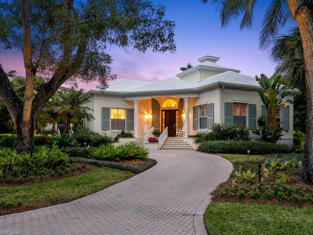 Located on one of the most beautiful streets in Old Naples, 3rd Avenue North, this captivating residence, on a wonderful lot, only three houses from the beach, is a rare opportunity. The enchanting three-bedroom home with his and her studies flows gracefully from one engaging space to another.  Multiple sitting and socializing areas including a formal living room that overlooks the inviting pool and spa are perfect for entertaining. The first-floor master suite offers a walk-in closet, spa-like shower, dual vanities and an impressive view of the pool. The second level features a large study and a separate oversized air conditioned storage area.  A new roof was installed in 2018. Conveniently located just minutes from 5th Avenue South and Third Street South, this home is a MUST SEE.