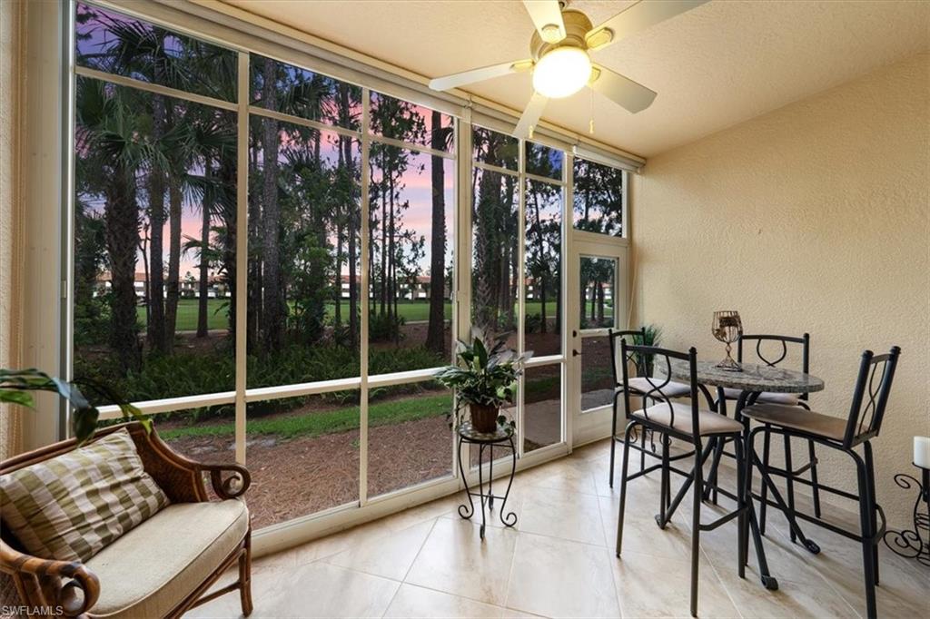 C10787 - One of the most serene settings in the neighborhood.  This gently occupied turnkey designer furnished first floor residence has been immaculately loved by the original owners.  Light and bright residence with golf course views and enclosed lanai (with sliding windows) to expand your living area.  This property offers a newer roof, impact glass windows and 1 year old HVAC system with a private detached garage.  Forest Glen Golf and Country Club is a bundled golf community with a friendly atmosphere, superior golf, great tennis, pickleball and first class on-site dining.  Offered As Is with right to inspect and subject to FIRPTA guidelines.