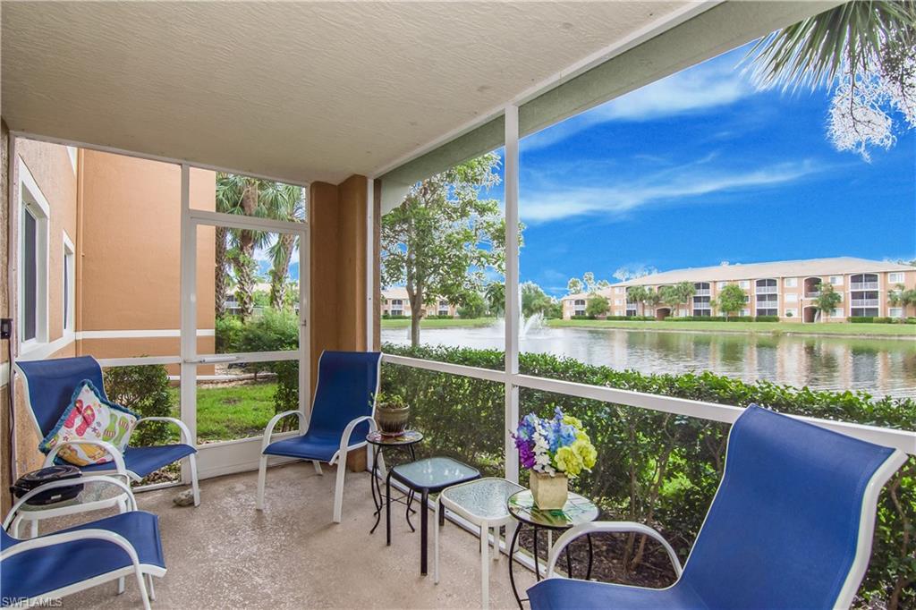 Luxury condo living in a Napoli End Unit *** Pond View from the Screened Lanai **** One Car Garage which few units have*** This unit has Never been rented, only occasionally used by the owners.*** Excellent Condition*** Ceramic Tile Throughout the unit, no carpet.***  3 Comfortable Bedrooms and 2 Full Baths.****Breakfast Bar and Kitchen Open to the Great Room**** Lots of Closet Space, 2 Walk-in-Closets. **** Resort Style Living with Low Fees*** Clubhouse offers a beautiful Pool and Spa, Fitness Center, Library, Billiards, Beach Volleyball, Racquetball, Tennis, Walking and Jogging Paths*** AC only 3 Years Old*** Some Furnishings included**** All within minutes of Olde Naples, Beaches and local activities.  Publix - Starbucks, Tacos and Tequila are about a mile down the road.  Rare Opportunity to Own a 3 Bedroom condo with a Garage at this price!