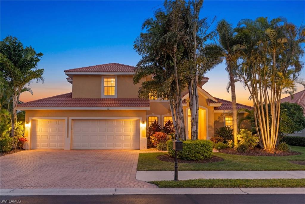 Welcome to Moon Lake Estates, where an exceptional central Naples location meets the comfort and privacy of a gated, low-fee community just minutes from downtown Naples, Fifth Avenue South, and the area's world-renowned Gulf beaches. This well maintained lakefront residence offers over 2,400 square feet of thoughtfully designed living space, featuring 4 bedrooms plus a den, 2.5 bathrooms, and attached 3-car garage. The spacious kitchen is well-appointed with granite countertops, stainless steel appliances and bar seating. The first floor master suite is offers access to the covered lanai and pool and is complete with an en-suite bath featuring dual vanities, a soaking tub, and a separate walk-in shower and plenty of closet space. Sliding glass doors open to a screened lanai overlooking the heated pool and tranquil lake, creating the perfect setting to enjoy Florida's year-round outdoor lifestyle. Positioned within the estate section of the community, this home enjoys a desirable oversized corner lot with eastern rear exposure, mature tropical landscaping, a lush Zoysia grass lawn, and the added benefit of a new pool heater. Moon Lake Estates residents enjoy low HOA fees along with community amenities that include a swimming pool and tennis/pickleball court, all while being conveniently located near premier shopping, dining, entertainment, top-rated schools, and everything that makes Naples one of Southwest Florida's most sought-after destinations. With furnishings negotiable, this move-in-ready residence presents an exceptional opportunity to begin enjoying the Naples lifestyle immediately.