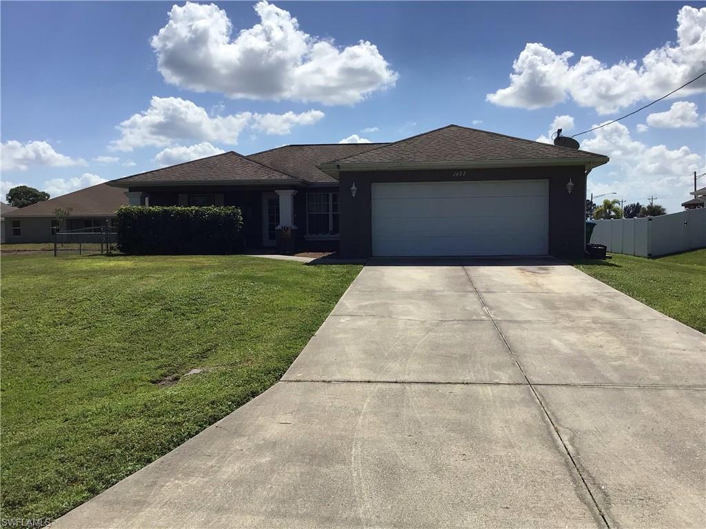 Come and enjoy the comforts of North Cape Coral, in Southwest Florida. 1622 Durden Parkway is a beautiful concrete block home with 3 bedrooms and 2 full bathrooms, attached garage and a screened in lanai. Can you imagine yourself being able to work and live in paradise? Well this is your opportunity to make that daydream a reality. Who says it can't be 2 Bedrooms and an Office. It's 2021, so let's get creative with your home space.  This split floor plan definitely comes in handy when you have to make a dash for a quiet spot in the house to conduct your zoom meetings.

Even better a home that has been upgraded; definitely makes life easier. Lots of renovations and new equipment replacements. The Buyer will enjoy the newer AC system, water heater, well pump and entire water system. The Seller has even replaced the carpet with tile. Got to love the upgrades.  

This house is exactly what you need. Warm climate; tropical tranquility; options to work from home; and lots of activities to enjoy. Come and enjoy your piece of Paradise.