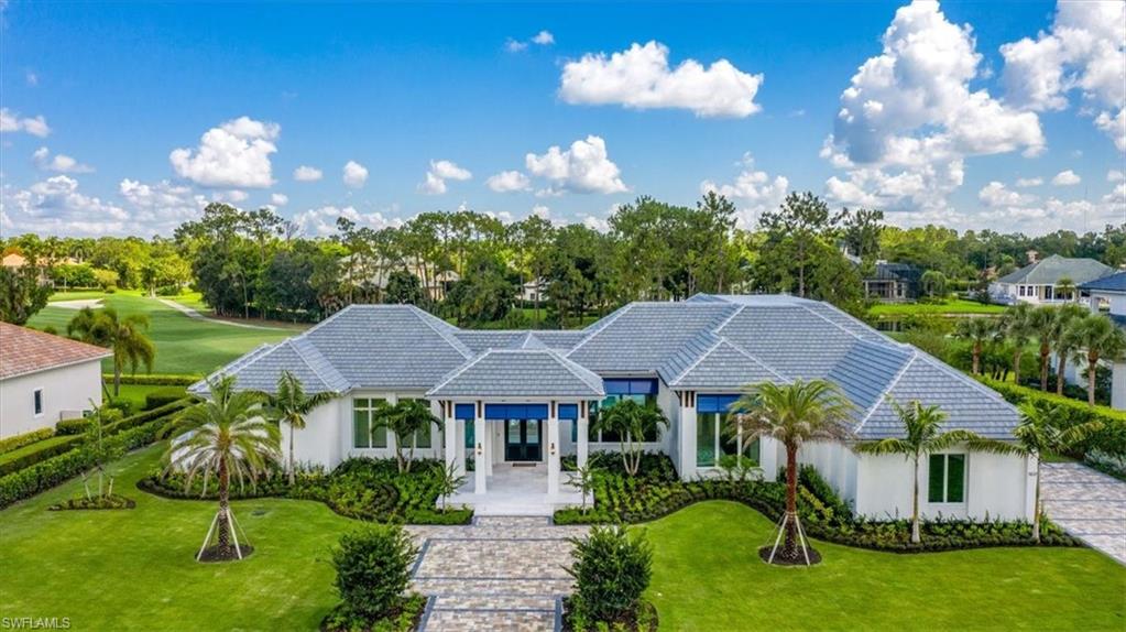 H6367- Finally! If you have been searching for that elusive NEW Construction with a VIEW and the ability to move in NOW, it’s here! This stunning Diamond-built custom home w sweeping views of 2 golf holes is available turnkey/furnished. Exuding casual elegance, the home is thoughtfully customized throughout. The beamed great room offers a glass wall for views & opens to the gourmet kitchen with 2 ovens, separate refrigerator/freezer w prep sink/drop area & ample hidden walk-in pantry. Adjoining butler’s pantry/wet bar is complete w wine/beverage coolers & ice maker. The master offers sparkling views & separate his/her bathrooms while the split floor plan offers en suite bedrooms w snappy personalities & walk-in closets. The enormous sunny office is a private haven or flex room and the intelligent floor plan includes add’l computer niche, clever storage & much more. The open lanai, w retractable screens & shutters is enhanced by the outdoor kitchen w dishwasher, vented grill & fridge, multiple seating areas, fireplace, firepit & sweeping views. Add a large lap pool w 12-person spa for every day enjoyment. Sonos & security systems, generator & 3-car plus golf cart a/c garage & more.