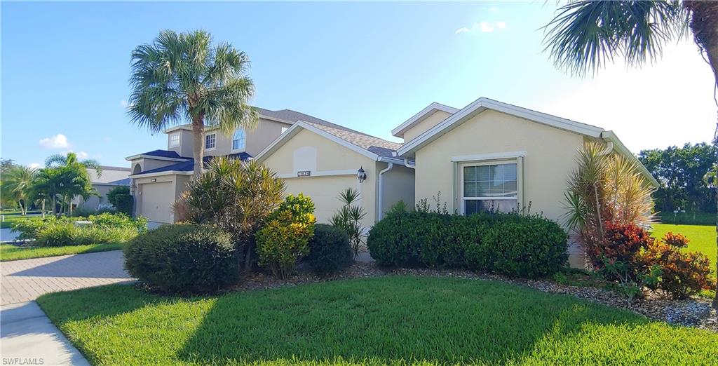 This bright Turnkey furnished 2+Den-2Bths contemporary ranch is nestled in Stoneybrook, one of the most desirable SW Florida gated communities; family oriented, with incredibly low HOA fees and a long list of amenities: Olympic size pool, Clubhouse, Gym, Bocce, Pickelball/Tennis, Volleyball, Basketball, in line Skating rink, Baseball, Soccer and Kids Park; nearby Restaurants, Shopping & Entertainment for every taste complete the list. Best of all, Stoneybrook sits on a great public Golf course where you only pay when you play; Ft Myers Airport is only a 15 minutes drive. With a 2020 New Roof, 2019 New HVAC, Electric Shutters, Granite in Kitchen; this house is a gem.