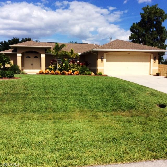 Upgrades! Upgrades! Upgrades!  Don't miss out on this completely renovated pool home.  $6,000 in lush tropical landscaping surrounds this beautiful SW Cape Pool Home.  Double door entry leads to large open floor plan with 18" diagonal tile leading to fully upgraded kitchen with; raised panel cabinets, granite counters and contrasting glass backsplash, stainless steel appliances and breakfast bar.  Master bedroom has beautiful Hickory flooring newly laid this week, upgraded Master and guest bathrooms also have granite.  The New sparkling pool is complimented with block pavers and child safety gate. There is also a fenced area for your pets with security lighting.  There is also a shed for all your gardening tool complete with electric. No expense has been spared in upgrading this home from the top of the line fans and chandeliers to the garage floor with epoxy finishing.   You will not be disappointed, add this home to your list!  With all these upgrades this home will not last - call today for your private showing.  Assessments will be paid at closing