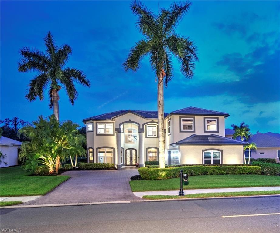 Situated on one of the best lots within the exclusive golf club community of Heritage Palms, the home overlooks the picturesque 10th fairway in the back and the 7th fairway in the front. Colonnade V model enjoys 4-5 bedrooms, den, spa, and 3 full bathrooms (one-off pool deck). 1st Floor features grand foyer;  formal living room;formal dining room with built-in bar;gorgeous kitchen with high-quality granite,hammered stainless backsplash,smart appliances,stylish island, and breakfast bar; Kitchen dining nook; large family room; and bedroom/study.  2nd floor features an expansive Master Bedroom with updated Master Bath and private balcony; 2 additional bedrooms (one with a Murphy bed); loft with Billiards table; and 5th bedroom equipped as a media room with a movie screen and bar. The resort style pool-spa area has a MEGA VIEW lanai cage ( a $101K upgrade) and Outdoor kitchen. Garage large enough for 3 cars.  NEW ROOF (2023) cost $70K; 2 New ACs (2022) cost $15K; 80gall water heater (2019) cost $6K, Pool heater (2023), IMPACT windows/doors; exterior painted (2023); appliances (2020). Pool resurfaces (cost $11K).  Whole house Culligan water filtration/softner (cost $5K), Plantation shutters, custom closets and built-ins, tray ceilings, and lots more!