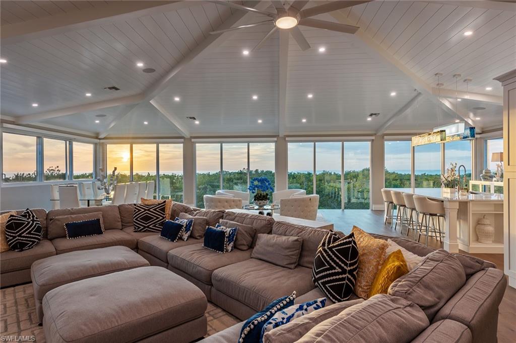 Imagine a place where watercolor sunsets, Gulf of Mexico and lagoon views are an everyday luxury. This property has just undergone an extensive renovation and is a full expression of the owners’ lifestyle and Marco Island experience. It is the perfect blend of luxury, sophistication, play and chill vibes while taking advantage of the private setting where there is a strong connection to the water and nature. This family retreat offers over 4,600 square feet of living space with five bedrooms plus den and four-full and one-half baths. Go into relaxation mode in the idyllic setting of the great room with gourmet kitchen and floor-to-ceiling windows to assure you will never be without a breathtaking view. When it’s happy hour or an in-home spa day, head down to the courtyard with dip-pool, extra-large spa and summer kitchen. Today’s luxury homebuyers want something ready to enjoy today—this delivers just that. Elevator. Generator. Impact glass. Located in the gated beachfront community of Hideaway Beach. From the home, you are right near the beach access and not far from the resort amenities offered: over two miles of beach, dining, beach club, health center, golf, tennis and more.