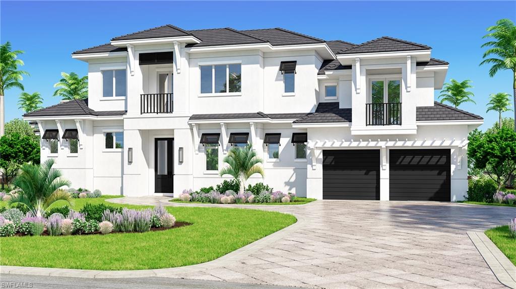 This Beautiful lakefront custom build home with golf course views put an emphasis on the Naples Lifestyle. South Western Exposure. Only three blocks to the beach this estate is situated on one of the quietest tree-lined streets in Coquina Sands. The interior dimension is 4,397  sq. ft. under air with 6,028 sq ft under roof. The home contains 4 bedrooms plus a study, 4 1/2 baths, and 3 car garage. Particular attention was paid to great room spaces with abundant light emphasizing indoor-outdoor living and entertaining.  The interior includes hardwood floors throughout, High-end appliances, LED lighting, architectural staircase, floor to ceiling glass and custom woodwork throughout. The exterior includes coral stone decking, summer kitchen, electric roll down screens and shutters and an outdoor fireplace.  Construction of the home is a concrete block on both the first and second floor. Slated for completion February 2020. Floor plan available and easy to show.