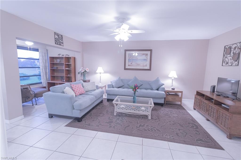 Owner pride shows in this TOP 3rd Floor 1 bed/1 bath turnkey furnished condo with 1 Carport overlooking the 18 hole public golf course of Lakewood.  Lakewood offers pay as you play as play OR seasonal memberships. NO golf memberships & NO golf fees are required.  This building features a common elevator and has their own pool/jacuzzi area. Pets are welcome at this building. New Building Paint and New Building Roof in 2019-20. This impeccably clean Condo has a 2018 AC and a 2016 Water Heater and Garbage Disposal 2019 - so buy with confidence! This is a end unit so no one on one side of you and top floor so no one above you! Unit also comes with a renter until June 2021 - enjoy the extra $$ and then use it for yourself or rent it annually or seasonally! This section of Lakewood has flexible rental guidelines. Fees include basic cable and water/sewer along with interior pest control. Grab this HOT Deal today!