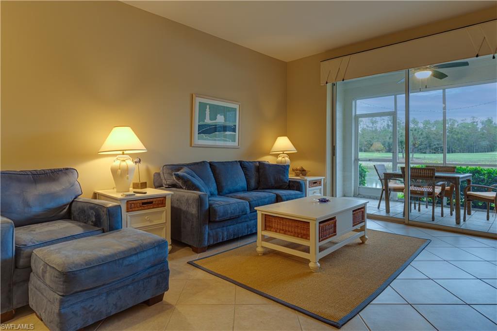 Here you go a beautiful first floor furnished Ashbury model in fabulous Naples Heritage Golf and Country Club overlooking the eleventh hole and water. Two bedroom two bath with an upgraded kitchen , quartz countertops, raised panel cabinets and newer stainless steel appliances. Newer AC. Just move in and enjoy all the community has to offer ! come see what everyone is talking about in Naples Heritage ! Naples Heritage has it all a terrific championship eighteen hole golf course, fantastic clubhouse offering indoor and outdoor dining, a resort style pool with bar area featuring lighter fare, tennis complex, pickleball complex and bocce ball . There is something for everyone at Naples Heritage and all of this and so close to downtown Naples Fifth Avenue and the beaches !
