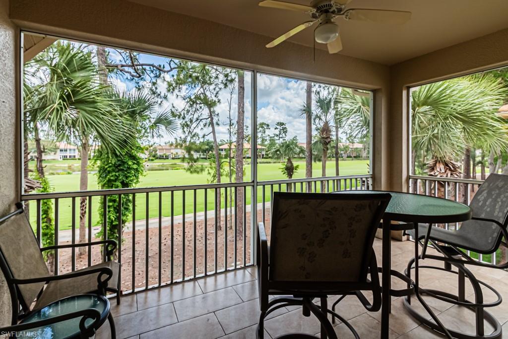 Rare opportunity to own a 2nd-floor – END UNIT, Garden Home in Forest Glen, making this listing a truly exceptional find. Being on the second floor gives this residence an elevated level of privacy with expansive views that are rarely matched in the community. Located in Bishopwood East within Forest Glen, one of Naples’ most prestigious bundled golf communities, this home invites you to step directly onto the newly renovated golf course on day one. Spanning nearly 1,600 square feet, this two-bedroom-plus-den, two-bath home is offered partially furnished and has been meticulously maintained. Inside, the open-concept layout flows seamlessly from a bright, modern eat-in kitchen into inviting living and dining spaces designed for effortless entertainment. The tranquil primary suite serves as a private retreat, complete with his and her closets and a spa-like bath, while the versatile den offers the perfect space for a home office or extra guest accommodations. You’ll appreciate stepping out onto your private lanai to enjoy peaceful vistas overlooking the 6th hole’s fairway and swaying palm trees for privacy, all with a short stroll to the smaller more private community pool. Enjoy your detached one-car garage, providing the rare convenience of owning your own golf cart for easy, stylish transport throughout the community and on to the Golf course. 
Living at Forest Glen is an invitation to a vibrant, active lifestyle or private retreat, whichever you prefer. Beyond the recently updated championship golf course, you will have access to an elegant clubhouse, a resort-style pool and spa, a state-of-the-art fitness center, and courts for tennis and pickleball. Ideally situated just 20 minutes from the pristine sandy beaches of Naples and Marco Island, the home provides effortless access to world-class shopping and dining. This residence perfectly combines the seclusion of a quiet end unit with the luxury of a private garage and proximity to unparalleled community amenities, serving as your personal gateway to a relaxed and elevated lifestyle in the heart of Naples.