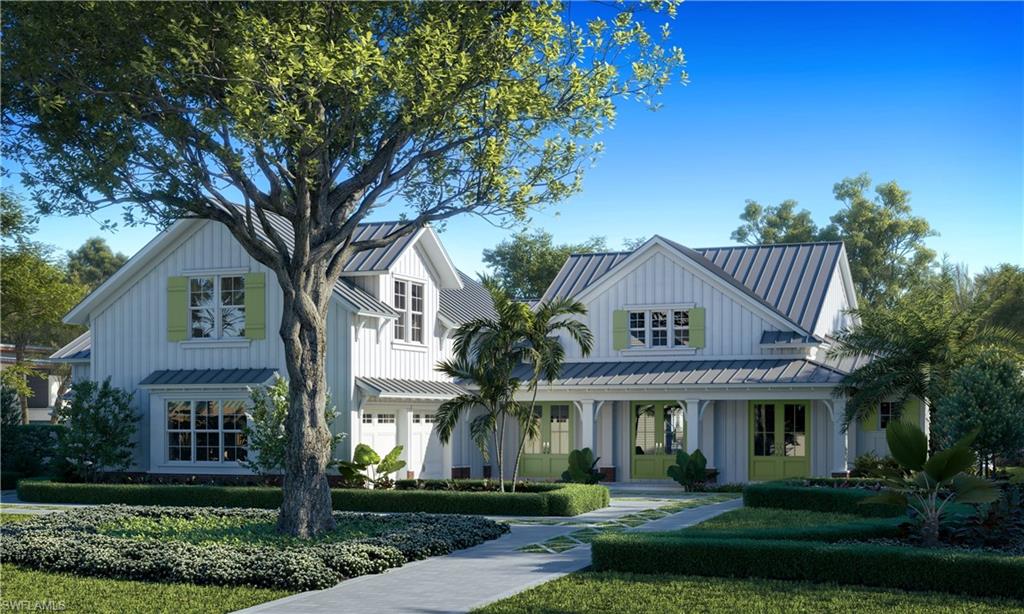 H3166-This coastal farmhouse-inspired property, scheduled for Winter 2024 completion, is offered completely turn-key with furnishings and accessories, window coverings, smart home technologies, entertainment and security packages. The chef’s kitchen is complemented by a working pantry featuring a second dishwasher, refrigerator, oven and generous storage. The great room, dining room and club room’s full-wall glass sliders disappear to blend the indoor space with the outdoors. The 1,000 sq. ft. lanai’s outdoor living space features an entertainment-ready kitchen, island, dining and living areas anchored by a two-sided brick fireplace. The saltwater pool, spa and deck include a built-in fire feature with seating, and an outdoor shower with enclosure. The primary suite is an owner’s dream with direct access to the outdoor space, an enviable walk-in-closet and convenient access to the laundry. The home also boasts a home office and three additional bedroom suites. The garage, ready for electric car charging, offers storage potential for four cars with a pre-wired auto lift.
