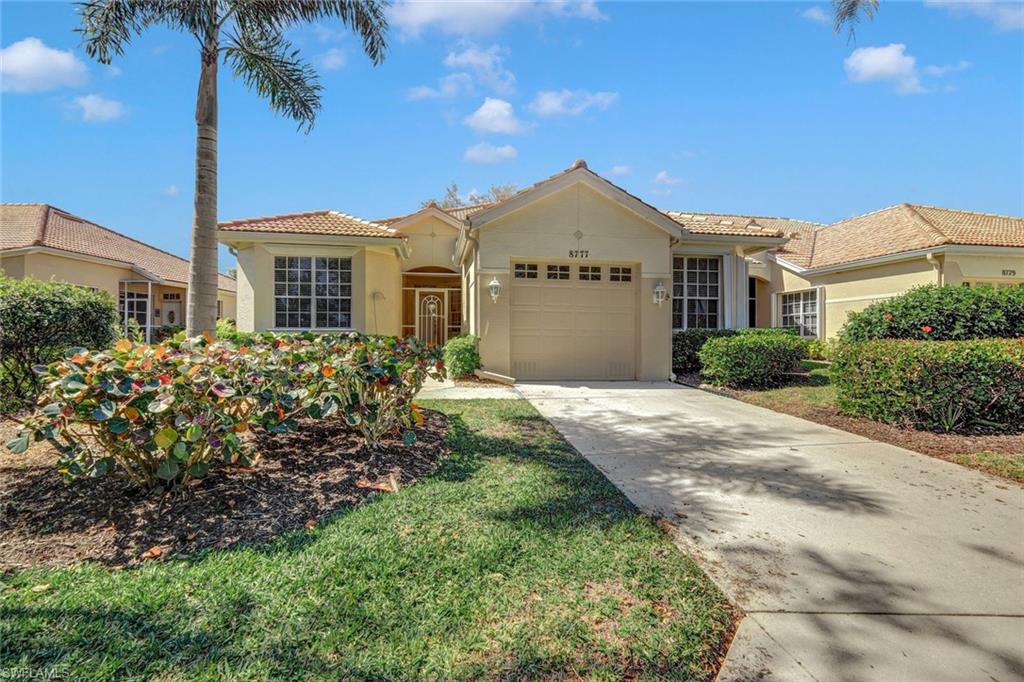 Welcome to 8777 East Bay Circle in the highly sought-after community of Lexington Country Club. This beautifully updated Somerset Villa offers the perfect blend of comfort, style, and the flexibility of Pay-As-You-Play golf. A screened front entry creates a warm and inviting first impression as you step inside this move-in ready residence.

The kitchen features newer granite countertops, soft-close cabinetry with a convenient Lazy Susan, subway tile backsplash, and a full suite of stainless-steel appliances. Tile flooring flows throughout the main living areas, complemented by newer fans, fixtures, crown molding, and updated finishes that create a bright coastal feel. Luxury vinyl tile flooring in the bedrooms. The spacious primary suite includes a beautifully updated bathroom with a tiled walk-in shower, comfort-height toilet, granite countertops, and upgraded vanity cabinetry. The guest bathroom has also been tastefully renovated with matching granite countertops and a tub/shower combination. An extended lanai with acrylic sliders offers additional living space and the perfect setting to relax and enjoy Southwest Florida’s beautiful weather year-round. Electric roll-down shutters provide added protection and peace of mind. The attached one-car garage provides valuable extra storage space rarely found in condominium living. Lexington Country Club is a 24-hour gated community ideally located just minutes from beaches, shopping, dining, and medical facilities. Residents enjoy a wide range of amenities including tennis, pickleball, bocce, fitness center, clubhouse dining, resort-style pools, and optional golf opportunities. This is an exceptional opportunity to enjoy the Southwest Florida lifestyle in one of Fort Myers’ most desirable communities.