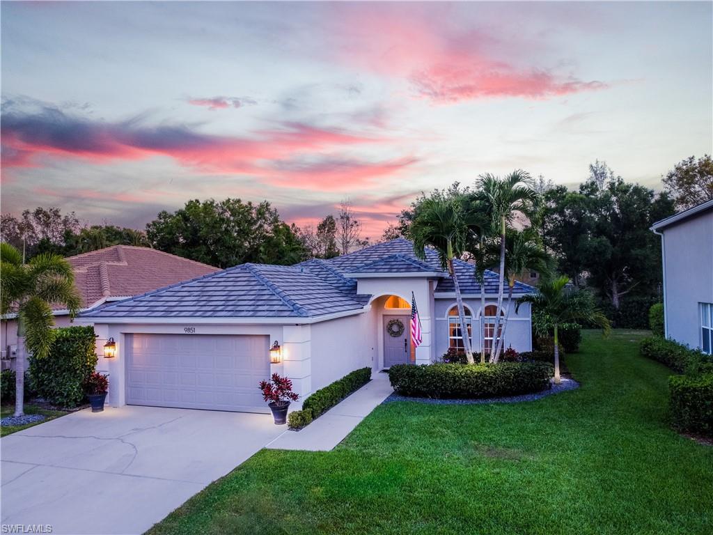 Welcome to your dream home in the gated community of Colonial Oaks. Located in Estero, Florida between hwy 41 and I-75, this stunning residence showcases a contemporary coastal design and has been renovated with meticulous attention to detail.  With three bedrooms, two full baths, office/den with a built-in Murphy bed, open-concept kitchen, dining area, separate breakfast nook, and large family room, this home offers both comfort and functionality. Recent additions include a new tile roof with gutters (2022), upgraded heating and A/C (2020), white cabinetry, wood plank tile flooring, upgraded electric, plumbing and paint. The kitchen boasts 40-inch soft close cabinets, designer granite countertops, and stainless steel appliances. The master bedroom suite features a frameless shower glass door, dual sinks with granite countertops, and two custom built-in closets. Equipped with a video doorbell and smart thermostat, this smart home offers enhanced security and comfort. The beautifully landscaped yard includes a variety of bushes and a charming front entry garden. Relax on the southern-facing lanai and enjoy your own piece of paradise. Don't miss the chance to make this remarkable home yours. Schedule a viewing today.
