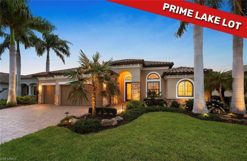 Get ready to fall in love with this open & modern Windsor II floor plan. Freshly painted interior offers over 3000 sq ft of single-story living space with an oversized lanai pool deck for year-round outdoor living. Located on a premium lot on an ultra-private cul-de-sac street in the Estate section. A regal entrance greets you into the grand foyer & vast great room with soaring coffered ceilings, gorgeous wood plank flooring, custom woodwork, new lighting & a recently renovated kitchen. New AC system was installed in 2023. The indoor & outdoor areas seamlessly flow with disappearing triple zero sliding glass doors opening to the outdoor kitchen & a saltwater pool with built-in hot tub with a vast & unobstructed lake & nature preserve setting. A gracious spa-like owner's suite, 3 additional bedrooms, home office, large finished laundry room with extra flex space, & 3 full baths (one is a pool bath). In addition, the clubhouse at the Preserve at Corkscrew offers pickleball, tennis, resort-style pool & spa, fitness center, yoga room, tot lot, & outdoor fireplace for socializing. Notably, this home resides outside the flood zone area & is minutes from Naples, I-75, RSW airport, & more.