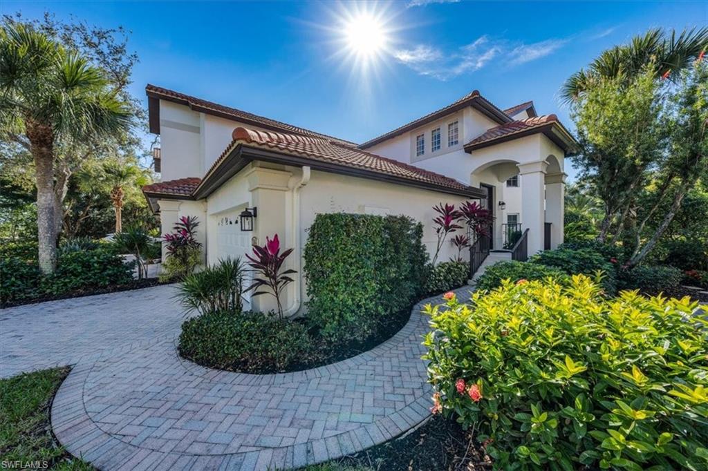 Pristine property in one of the best kept secret neighborhoods in Central Naples! Close to everything... beaches, Olde Naples, Mercato, Venetian Village, and shopping within 1 mile for all you need! Very flexible & versatile large floor plan backing to ample landscaped HOA area and Poinciana Golf Course beyond with total privacy, quiet and serene location. Huge 3rd bdrm/den features a murphy bed plus the den/office has a comfy leather sofa bed so space can be used as a 4 bdrm if needed. Beautiful, sunny western exposure to enjoy reading a book w/ your favorite beverage on the screened balcony/lanai. Large master bath features 2 separate vanity areas plus separate tub/shower. Lives like a single family home w/o the responsibilities! Short walk to community pool/spa, exercise room. These units come up rarely as there are only a total of 95 in the community so don't miss this awesome opportunity! Extra refrigerator in garage conveys.