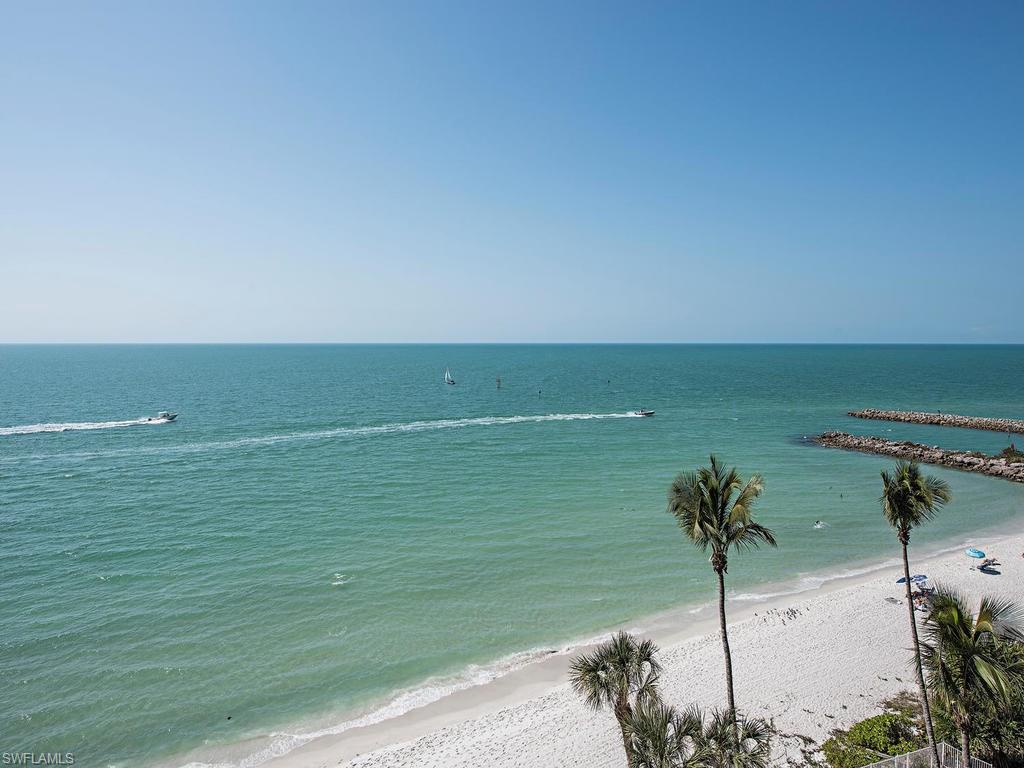 C.13309 Beach front! Marvel at the gorgeous white sand beach and Gulf of Mexico from every room of this gorgeous residence. Nestled in a prime location just south of Dr.’s Pass, you are ensured the tranquil sunsets you’ve been dreaming of. Highly desirable Gulf View Beach Club is a low density 55+ building with only 32 residences, all facing the beach! Residence has assigned covered parking space and large, private storage area. Take advantage of the fully equipped gym or relax by the beach front pool. Conveniently, located just minutes from downtown Naples’ fine dining and the world class shops.