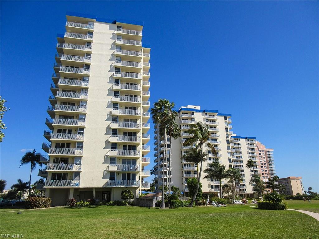 Excellent INVESTMENT opportunity that rents weekly! Enjoy breathtaking views of the Gulf of Mexico from inside your condo and from the 8th floor balcony! This unit has solid surface counters in the kitchen and bathroom and tile floors throughout. The bathroom vanity and shower are brand new. Impact sliders and windows.  The pool and tennis courts are newly repaired and refreshed and will now include pickleball!  The pool is scheduled to reopen in February 2024. Don't miss this opportunity to own your own piece of paradise on beautiful Fort Myers Beach!!! ASSESSMENTS have been PAID.  Renters are in place through the end of March.