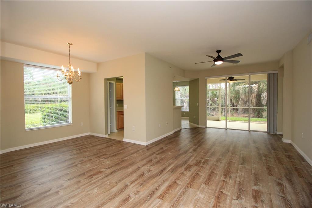 Amazing, the perfect move-in-ready updated 1st floor condominium awaits! Situated at the end of the cul-de-sac in the quiet, gated, and low-fee community of Coventry at Stratford Place, unit #1207. Beautiful Southern rear exposure, an abundance of natural light pours in this desirable split bedroom layout. This floor plan offers 2+ Den, 2 bathrooms plus large screened lanai with private wooded preserve views. Pet-friendly and lenient rental policy adds to the appeal of this unit with brick driveway and attached garage. The sizable master suite features a large window, walk-in closet and an en suite bathroom with dual vanities and private water closet. Upgrades include: newer roof, newer AC, newer Fridge and dishwasher, radon system, 1295 Henley is located in the quiet back portion of the community with additional parking just feet away. This gated community offers internet, cable, basketball and 2 swimming pools all for a low quarterly fee. Stratford Place is conveniently and centrally located and just a short drive to downtown, Mercato, the airport, restaurants, I-75, hospitals and beaches!