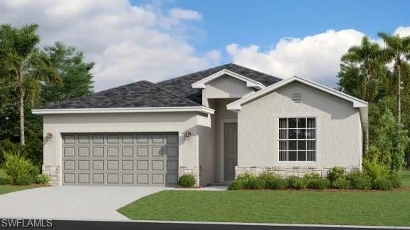 MOVE-IN READY!! This single-story home offers versatile living, with an open design among the dining room, kitchen and family room, which lead to a covered lanai for outdoor experiences. Surrounding the space are all four bedrooms, including the lavish owner’s suite with an adjoining bathroom and a large walk-in closet. A versatile two-car garage completes the home. Welcome to a golfer’s paradise. This impeccably designed community offers a resort lifestyle where there’s always something happening—set in the beautiful and fast-growing location of Lehigh Acres, FL. Prices, dimensions and features may vary and are subject to change. Photos are for illustrative purposes only.