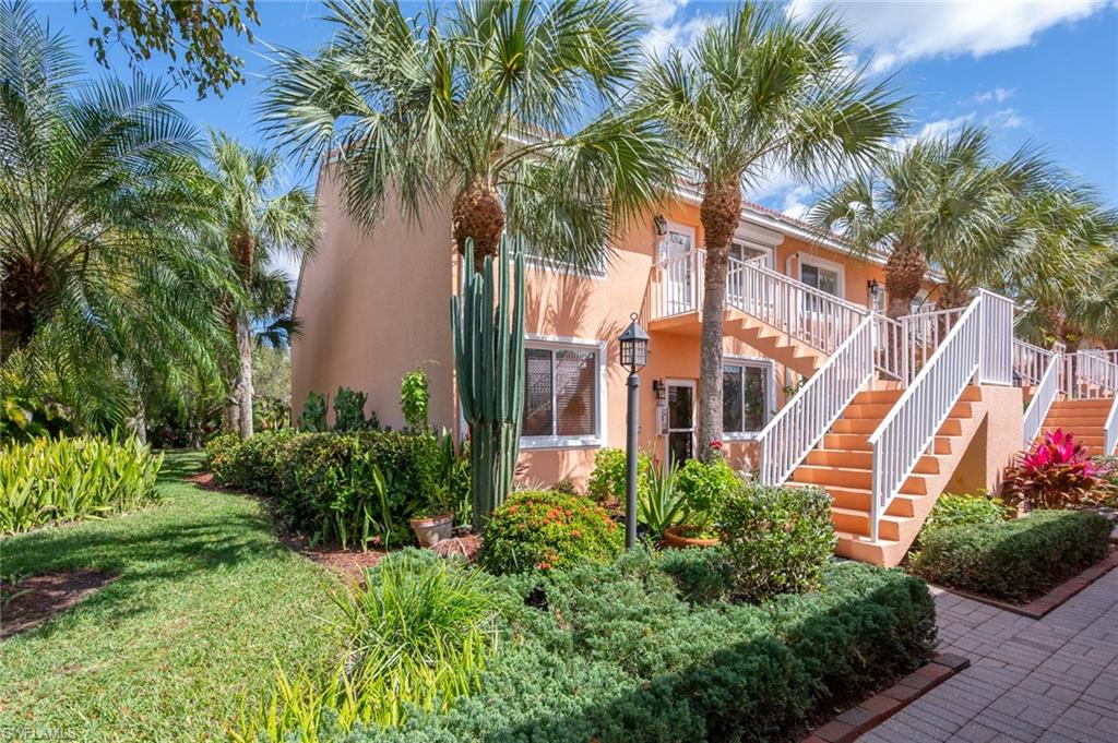 FALLING WATERS BEACH RESORT IS A BEAUTIFUL, PEACEFUL COMMUNITY W/GATED ENTRY, IN A PRIME LOCATION OF NAPLES! CONVIENIENT TO DOWNTOWN, BEACH, MARCO ISLAND, I75 AND YOUR DAILY LIVING NEEDS! LARGE, OPEN, SPACIOUS, VAULTED CEILING UNIT w/2B, 2B, 2ND FLOOR W/GRANITE COUNTERS, TILE FLOORING IN MAIN AREA AND CARPET IN BEDROOMS, LARGE MASTER SUITE WITH ENTRY TO LARGE SCREED LANAI, W/OUTDOOR KITCHEN, OVERLOOKING THE PEACEFUL LANDSCAPED AREA W/1 CAR DETACHED GARAGE INCLUDED! Amenities offer: Clubhouse, Lazy River Pool and Lap Pool, Tennis Court, Bocce Ball, Pickle ball, Shuffleboard, Jog and walk paths, and Club House which may be reserved for your special event! THIS CONDO IS OFFERED COMPLETE WITH FURNITURE  EXCEPT TV IN LIVING ROOM, TV'S IN 2/BEDROOMS STAY! FALLING WATERS BEACH RESORT COMMUNITY IS A MUST SEE.....YOU WILL BE GLAD YOU DID!