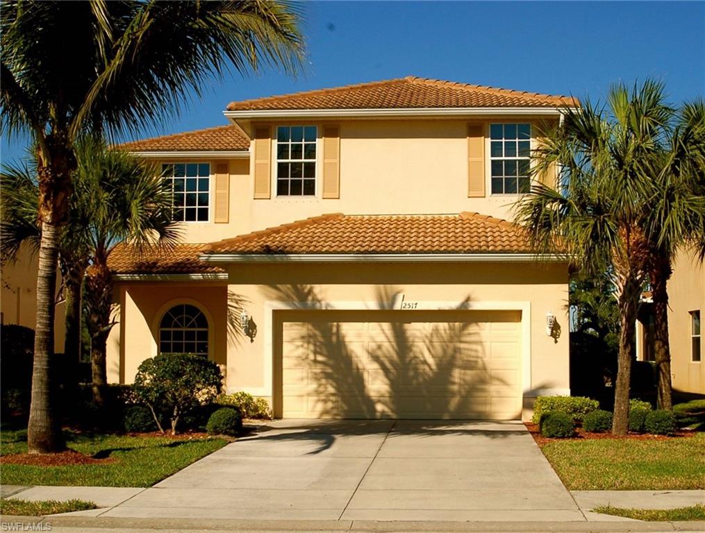 Meticulously maintained, beautiful & bright 4 Bedroom, 3 Bathroom home in excellent and quiet location with stunning lake views. Spacious kitchen with tall cabinets, stainless steel appliances, tile back splash and pantry. 1st floor dining room, living room, eat-in kitchen with breakfast bar, den, full bathroom, and in-home laundry. Tile floors in great room and carpet in bedrooms. Large master with walk-in closet, master bath with separate vanities, corner tub & separate showers. Pride of ownership shows throughout this gorgeous home, new AC unit installed in March 2013, window film for sun protection on all but Northern windows, hurricane shutters. The community Coral Lakes offers security with a staffed security gate and great amenities including community clubhouse, pool, spa, exercise room, tennis courts, soccer, volleyball, basketball courts & more. Minutes to shopping, schools and Fort Myers. Move in and enjoy the amenities and life style.